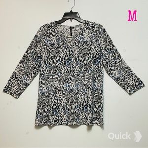 M - New Cathy Daniels Sequin Print Top